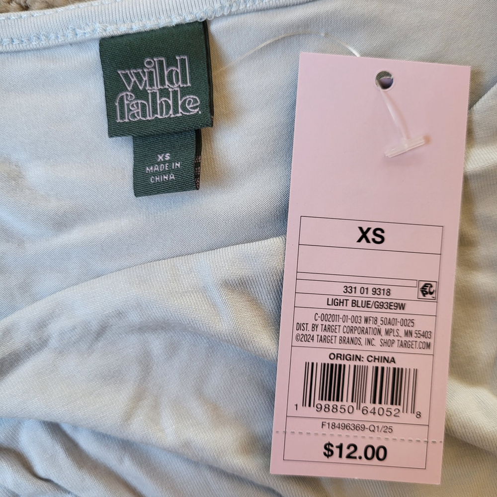 Women’s Asymmetrical Neck Tank Top – Wild Fable – Light Blue – Size XS – NWT - Picture 6 of 9